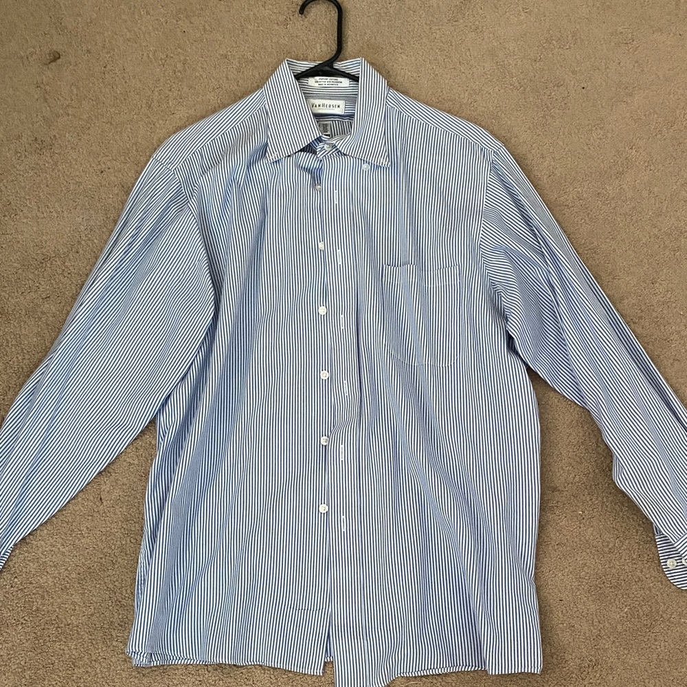 Van Heusen Classic Blue and White Striped Shirt